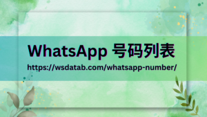 WhatsApp 号码列表